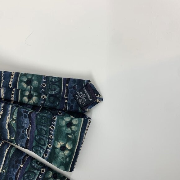 J. Garcia Silk Tie Blue Abstract Multicolor - Picture 6 of 6